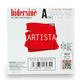 Hidersine Artista Violin A String – Aluminium Wound, Synthetic Core – 4/4–3/4 Size