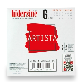 Hidersine Artista Violin G String – Silver Wound, Synthetic Core – 4/4–3/4 Size