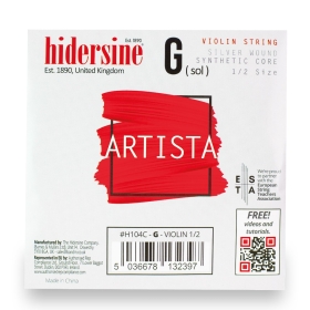 Hidersine Artista Violin G String – Silver Wound, Synthetic Core – 1/2 Size