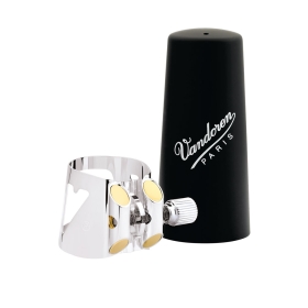 Vandoren Ligature & Cap Optimum Clarinet Bb Silver with Plastic Cap - Left Hand