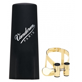 Vandoren Ligature & Cap Clarinet Bb Gold Pl M/O+Plastic