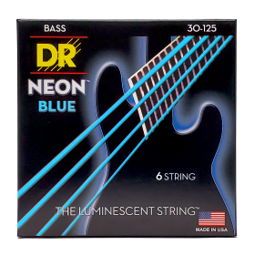 DR Strings Hi-Def Neon Blue Bass Medium - 6 String