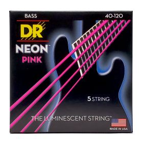 DR Strings Hi-Def Neon Pink Bass Light - 5 String