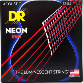 DR Strings Hi-Def Neon Red Acoustic Light