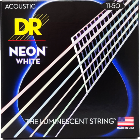 DR Strings Hi-Def Neon White Acoustic Custom Light