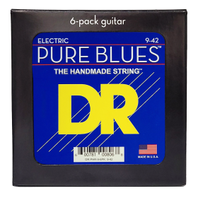 DR Strings Pure Blues Electric Light - 6 Pack 
