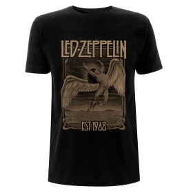Led Zeppelin T-Shirt Small - Faded Falling Black