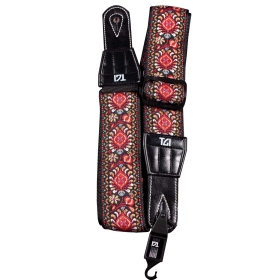 TGI Guitar Strap Woven Cotton Persian Stitch - Red