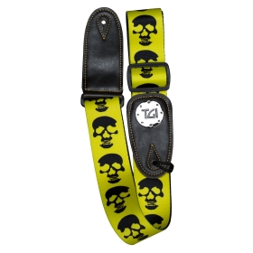 TGI Guitar Strap Skull Yellow