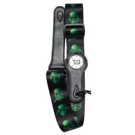 TGI Guitar Strap Skull Green