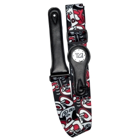 TGI Guitar Strap Skeleton Red