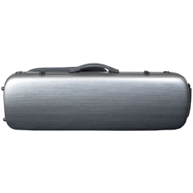 Hidersine Violin Case - Polycarbonate Oblong Brushed Silver