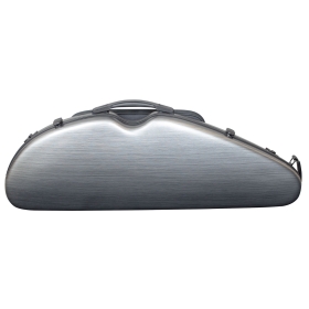 Hidersine Violin Case - Polycarbonate Halfmoon Brushed Silver