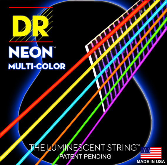 DR Strings Hi-Def Neon Multi-Colour Acoustic Light