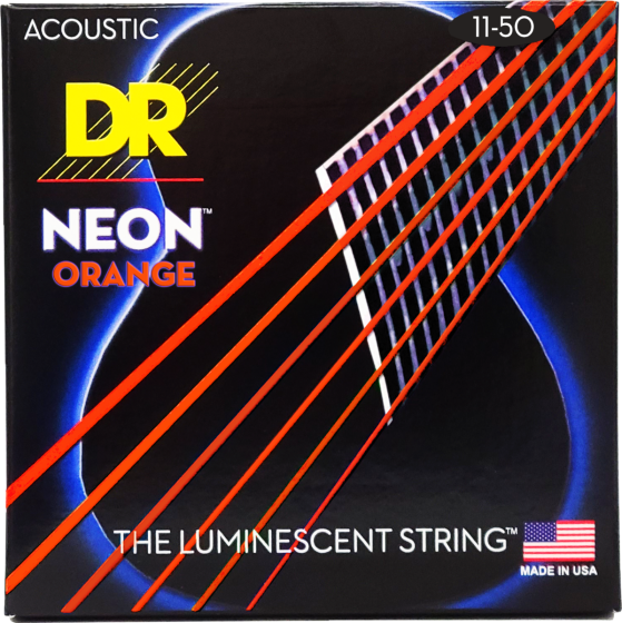 DR Strings Hi-Def Neon Orange Acoustic Custom Light
