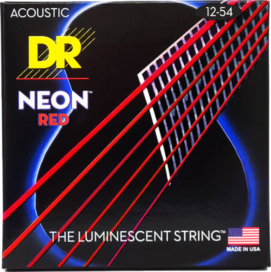 DR Strings Hi-Def Neon Red Acoustic Light