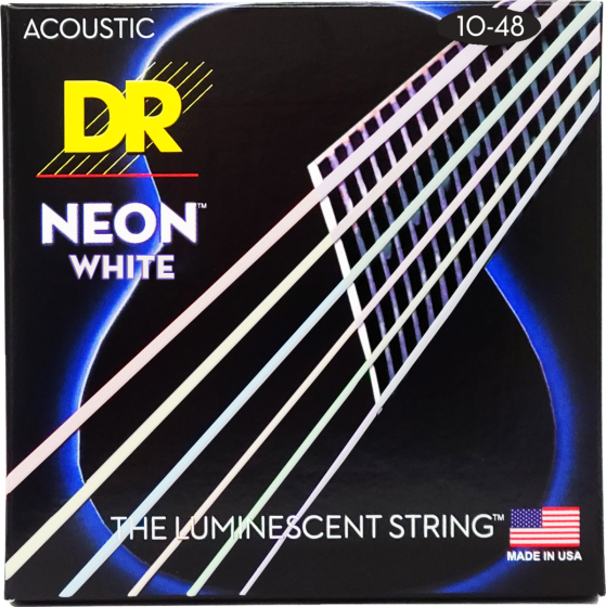 DR Strings Hi-Def Neon White Acoustic Extra Light