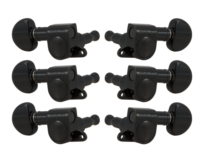 Grover Mini Rotomatics 205 Series Black Chrome Set 3+3