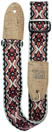 TGI Guitar Strap Woven Cotton Vegan - Red