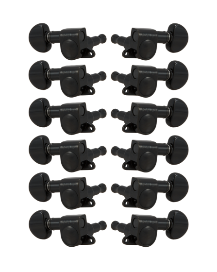 Grover Mini Rotomatics 205 Series Black Chrome Set 6+6