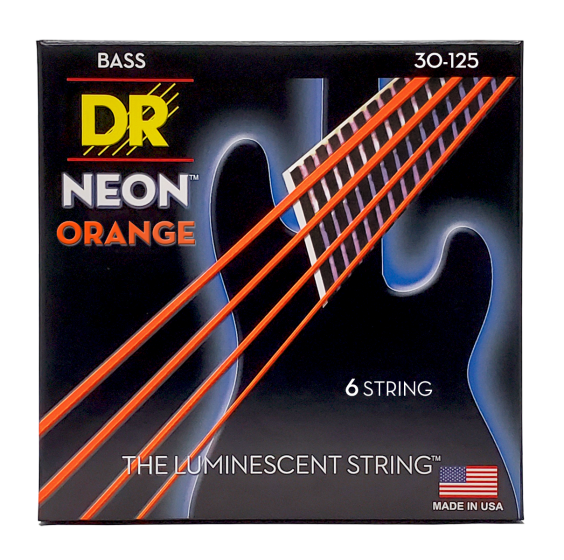 DR Strings Hi-Def Neon Orange Bass Medium - 6 String