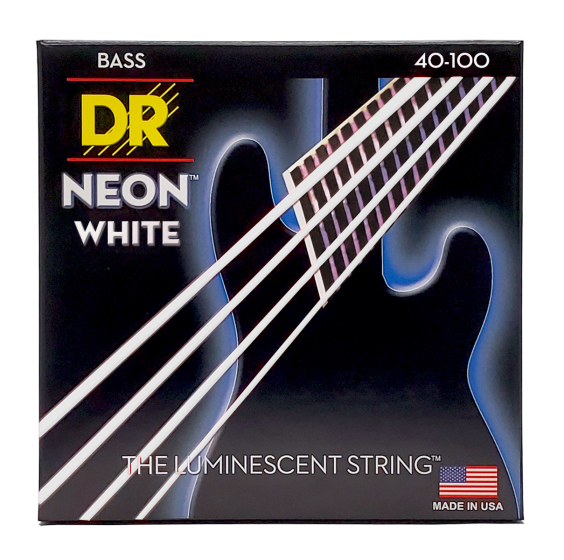 DR Strings Hi-Def Neon White Bass Light