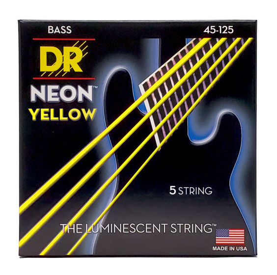 DR Strings Hi-Def Neon Yellow Bass Medium - 5 String