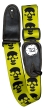 TGI Guitar Strap Skull Yellow