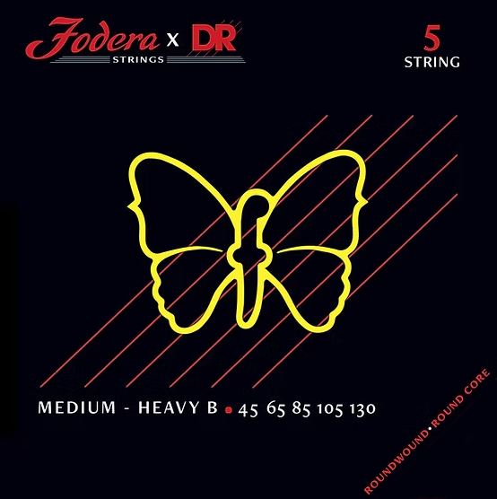 Fodera x DR Strings Bass Stainless Steel Medium - Heavy B - 5 String