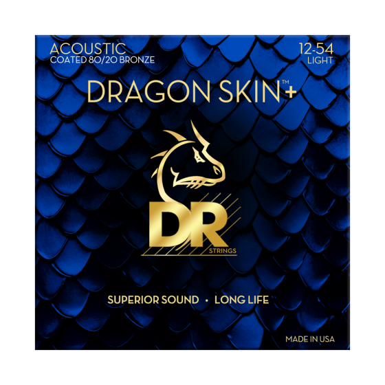 DR Strings Dragon Skin+ 80/20 Acoustic Guitar Light