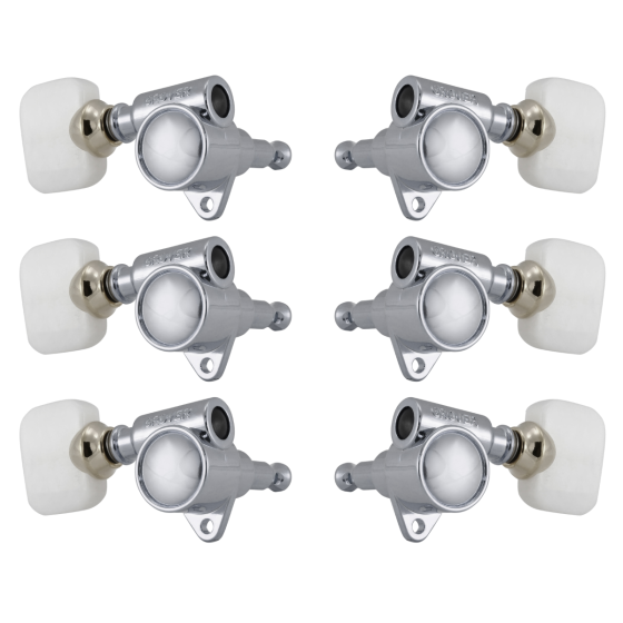 Grover Original Milk Bottle Style Rotomatics Chrome 120V Series Set 3+3 - Pearloid Buttons