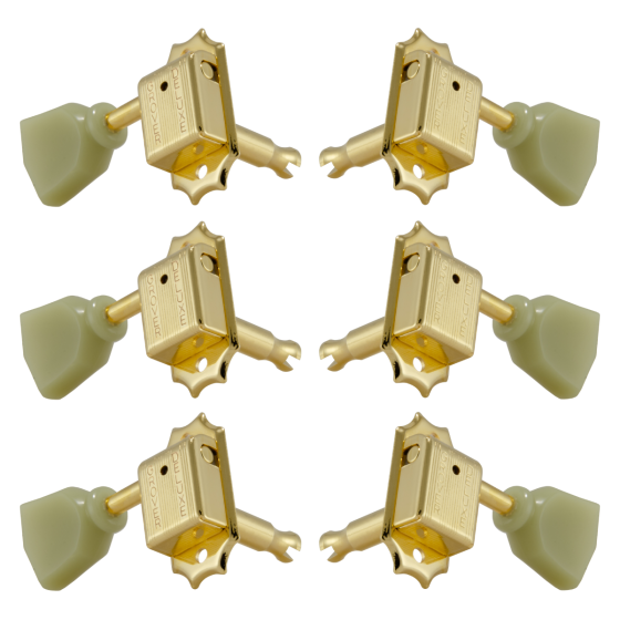 Grover Deluxe 133 Series Gold Set 3+3 - Plastic Keystone Buttons