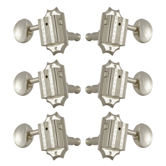 Grover Vintage Deluxe 136 Series Nickel Set 3+3 - Metal Buttons
