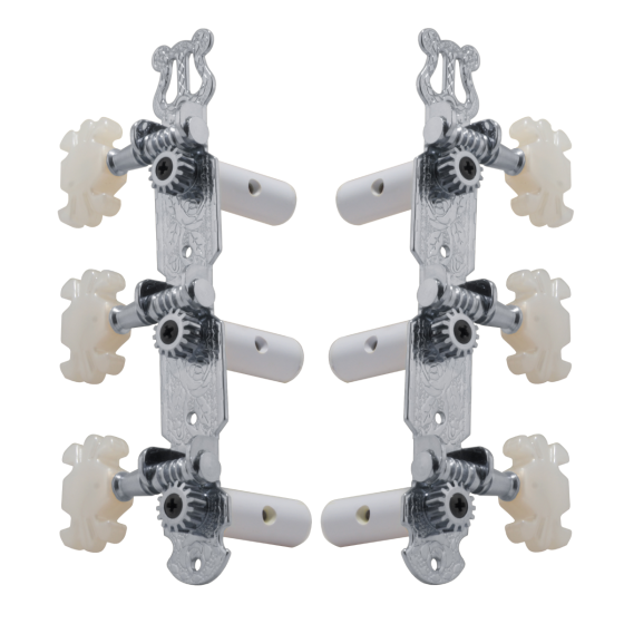 Grover Classic Guitar 303 Series Chrome Set 3+3 On Plate