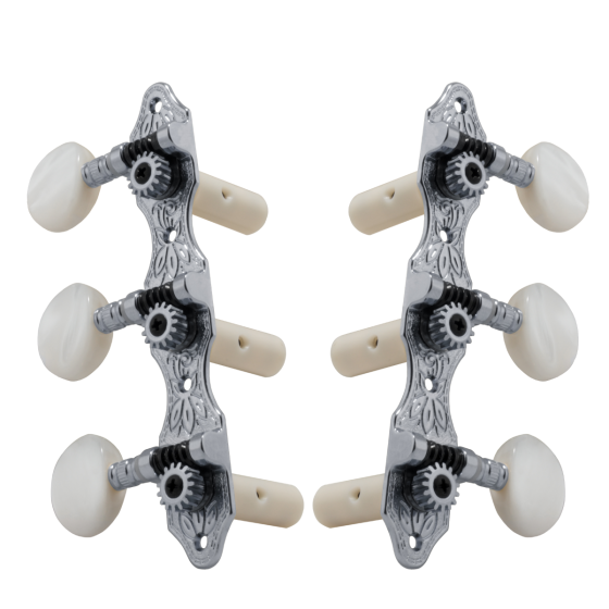 Grover Deluxe 306 Series Classic Chrome Set 3+3 On Plate