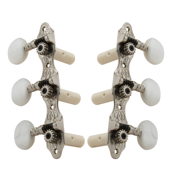 Grover Deluxe Classic 306 Series Nickel Set 3+3 On Plate