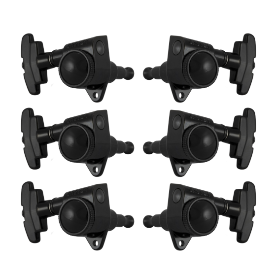 Grover Roto-Grip Locking Rotomatics 509 Series Black Chrome Set 3+3 - 3 Step Button