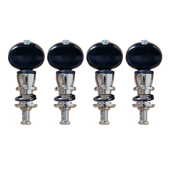 Grover Champion #75 Banjo Nickel Pegs Set of 4 - Black Buttons