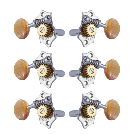 Grover Sta-Tite 18:1 Horizontal 97 Series Chrome Set 3 + 3 - Acrylic Buttons