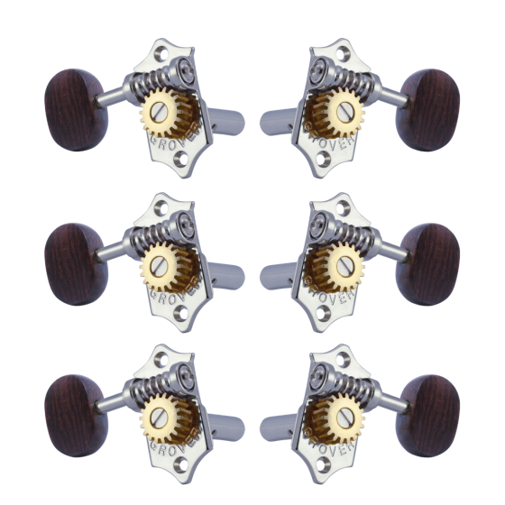 Grover Sta-Tite 18:1 Horizontal 97 Series Chrome Set 3+3 - Rosewood Buttons