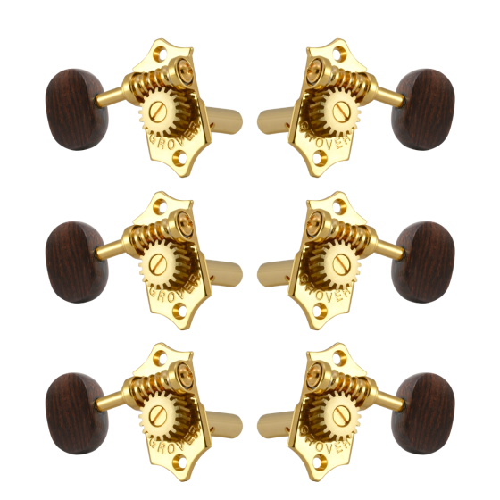 Grover Sta-Tite 18:1 Horizontal 97 Series Gold Set 3+3 - Rosewood Buttons