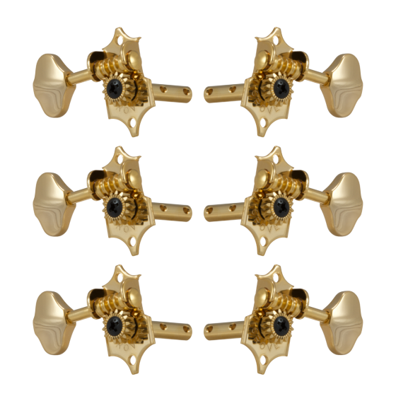 Grover Sta-Tite Horizontal 97 Series Gold Set 3+3 - Butter Bean Buttons