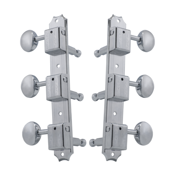 Grover Vintage 138 Series Vertical Chrome Set 3+3 On Plate