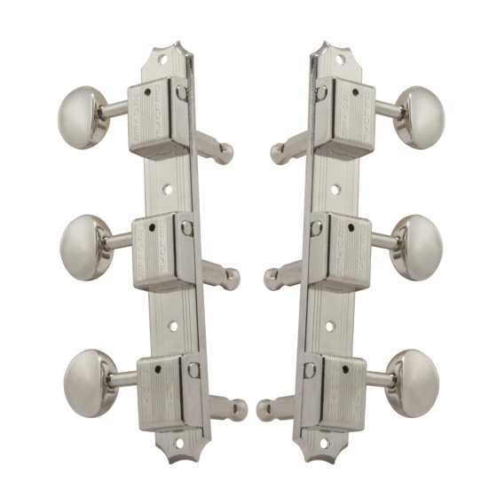 Grover Vintage 138 Series Vertical Nickel Set 3+3 On Plate