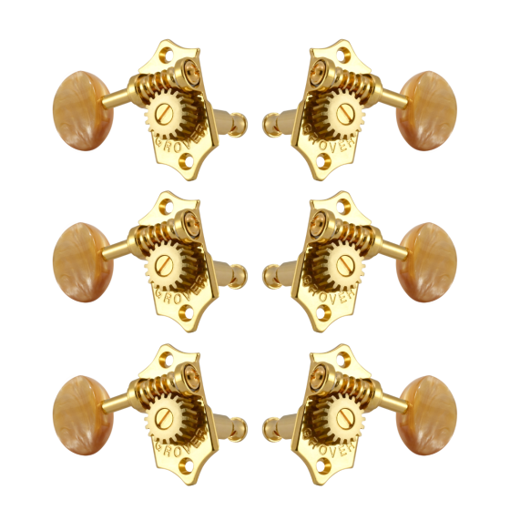 Grover Sta-Tite 18:1 Vertical 97 Series Gold Set 3 + 3 - Acrylic Buttons