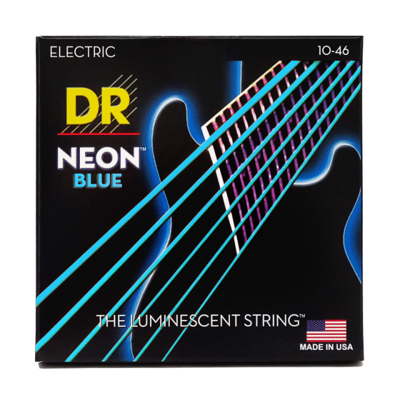 DR Strings Hi-Def Neon Blue Electric Medium