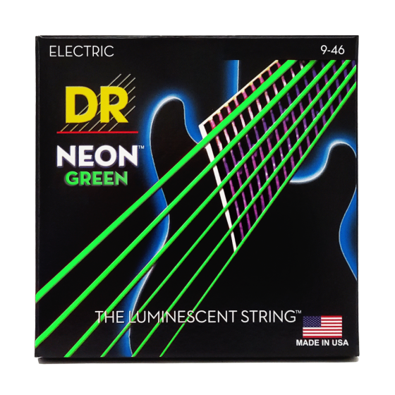 DR Strings Hi-Def Neon Green Electric Light-Heavy