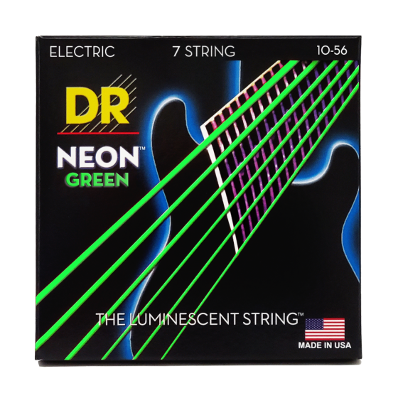 DR Strings Hi-Def Neon Green Electric Medium - 7 String
