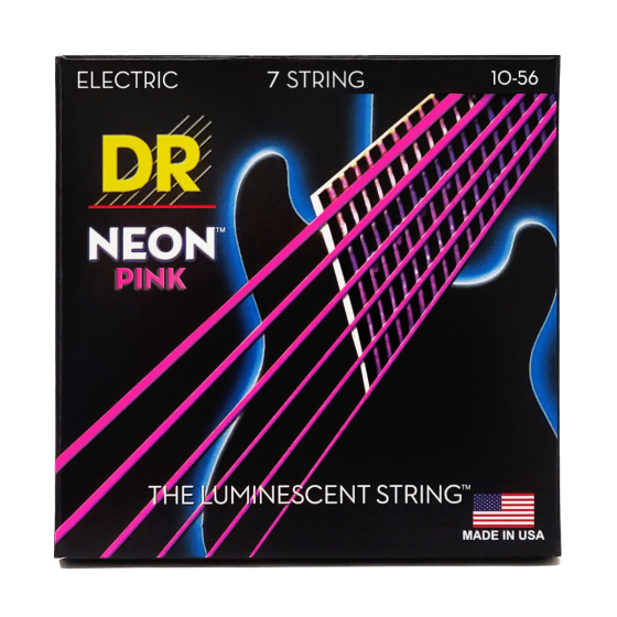 DR Strings Neon Pink Electric Medium - 7 String
