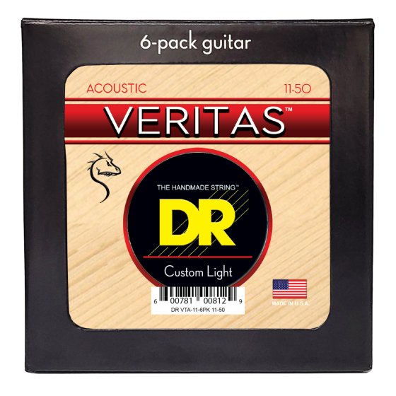 DR Strings Veritas Acoustic Custom Light - 6 Pack
